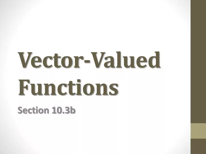 vector valued functions