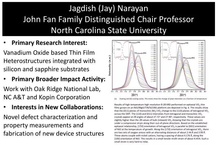 jagdish jay narayan john fan family distinguished chair professor north carolina state university