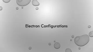 Electron Configurations