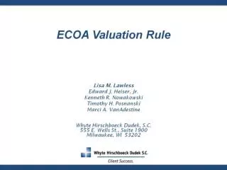 ECOA Valuation Rule