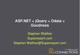 ASP.NET + jQuery + Odata = Goodness