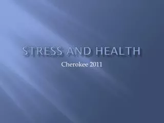 Stress and Health