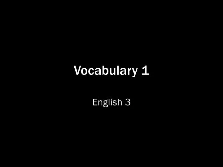 vocabulary 1