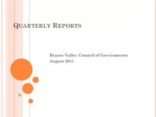 quarterly reports