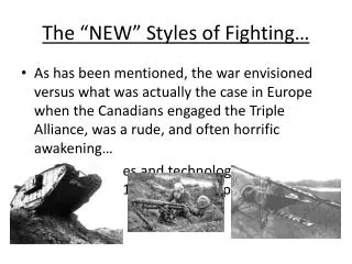 The “NEW” Styles of Fighting…