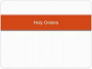 Holy Orders