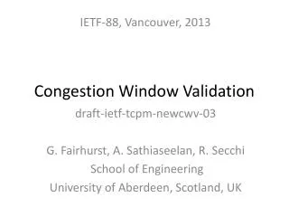 Congestion Window Validation