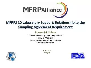 MFRPS 10 Laboratory Support: Relationship to the Sampling Agreement Requirement