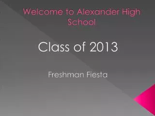 Welcome to Alexander High School