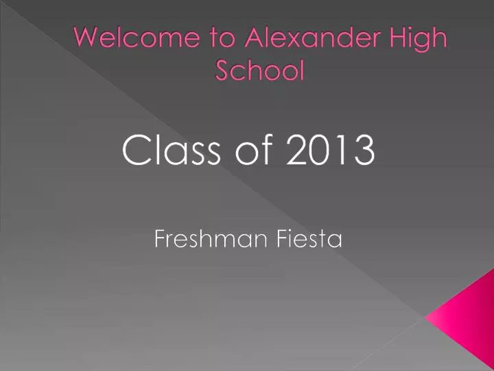 welcome to alexander high school