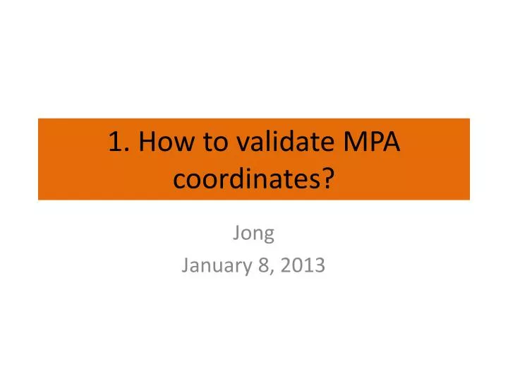 1 how to validate mpa coordinates