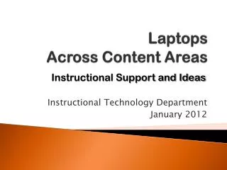 Laptops Across Content Areas