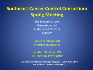 Southeast Cancer Control Consortium Spring Meeting