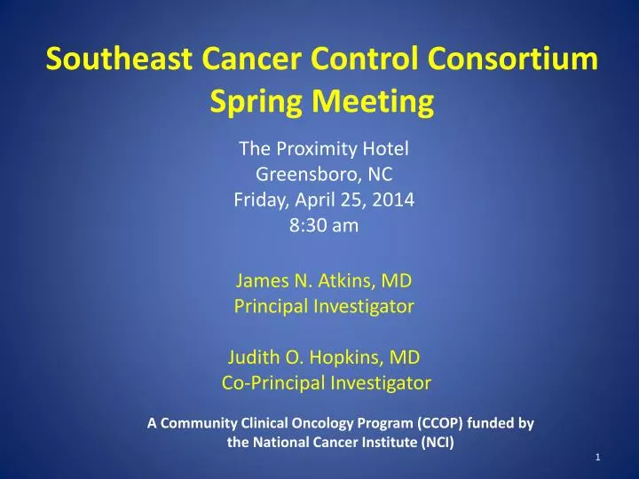 southeast cancer control consortium spring meeting