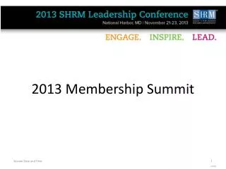 2013 Membership Summit
