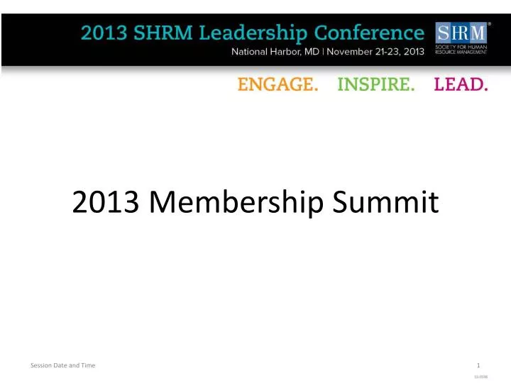 2013 membership summit