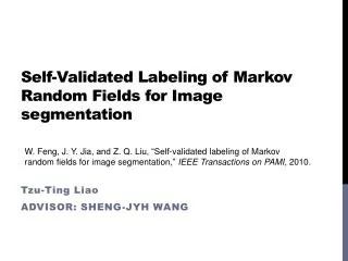 Self-Validated Labeling of Markov Random Fields for Image segmentation