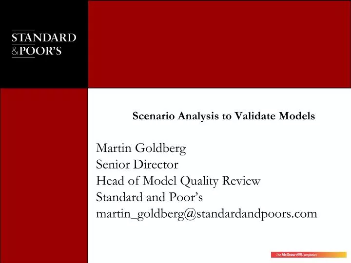 scenario analysis to validate models