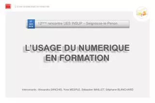 l usage du numerique en formation