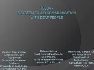 TESSA - a system to aid communication with deaf people