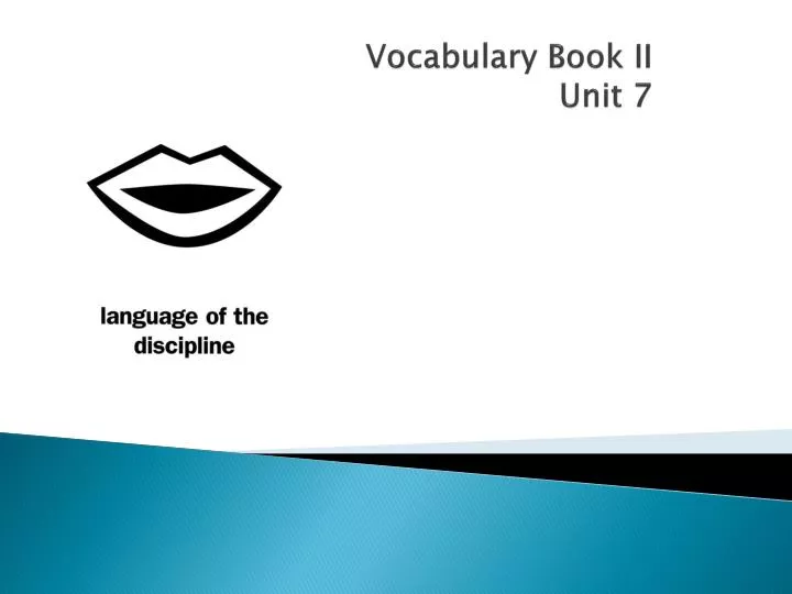 vocabulary book ii unit 7