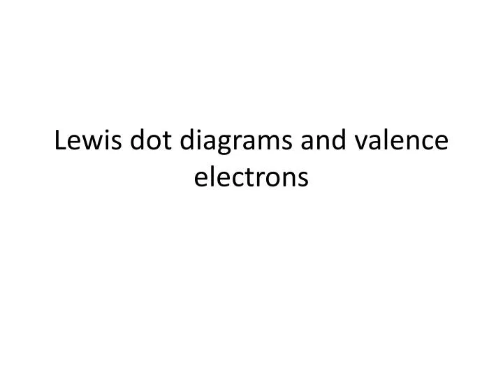 lewis dot diagrams and valence electrons
