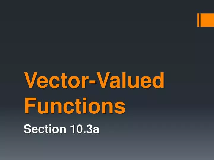 vector valued functions