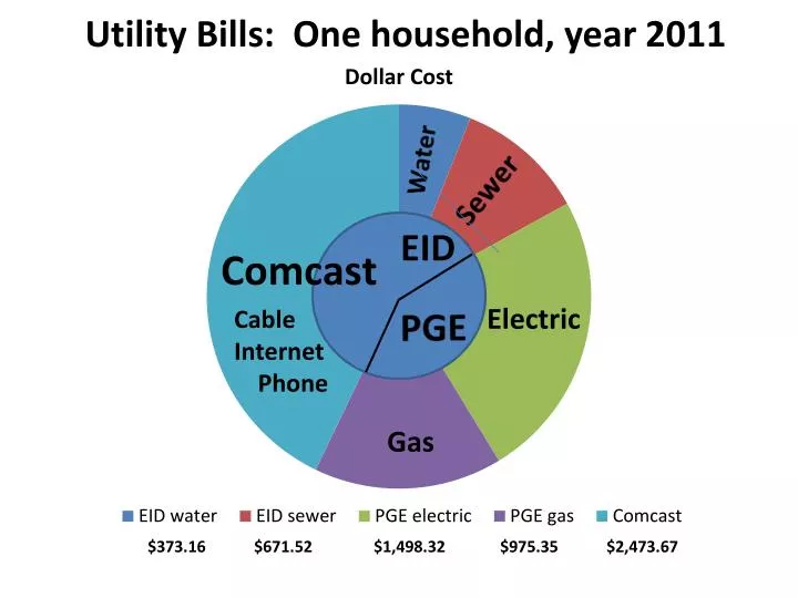 utility bills one household year 2011