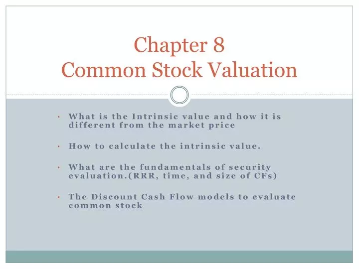 chapter 8 common stock valuation