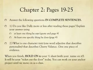 Chapter 2: Pages 19-25