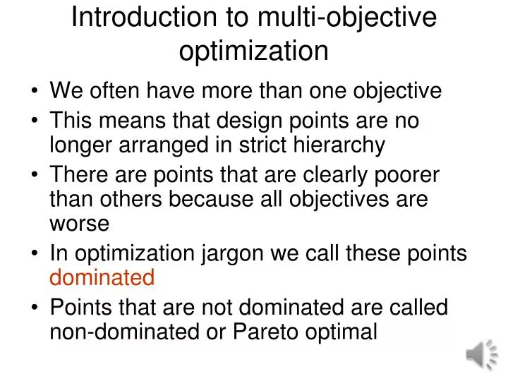 introduction to multi objective optimization