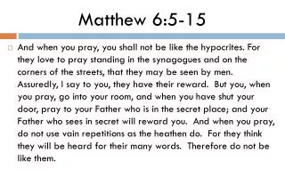 Matthew 6:5-15