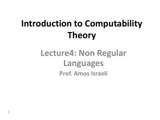 Introduction to Computability Theory