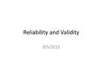 Reliability and Validity - slide 1