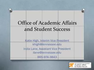 Office of Academic Affairs and Student Success