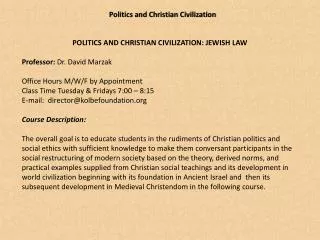 Politics and Christian Civilization
