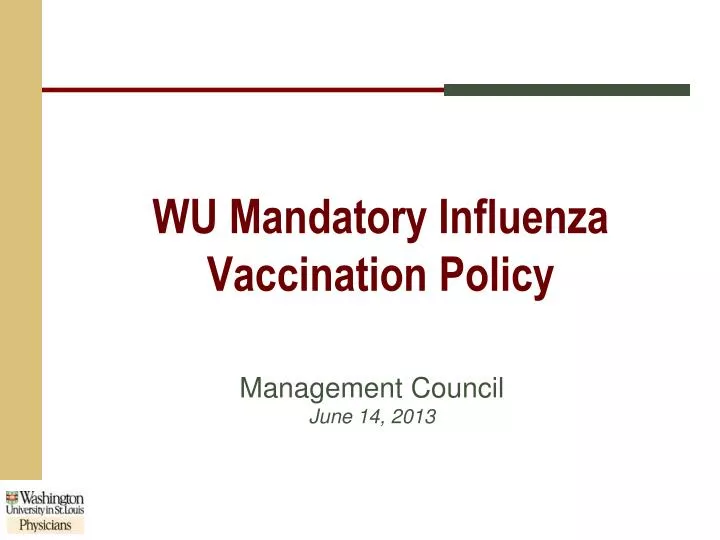 wu mandatory influenza vaccination policy