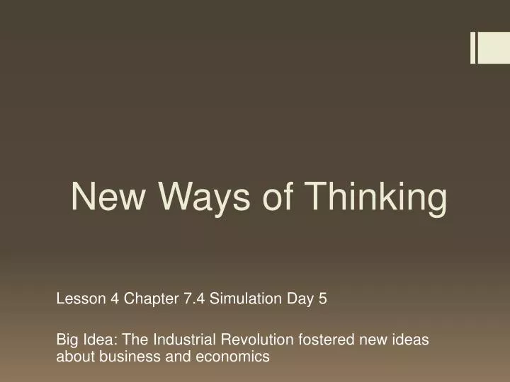 new ways of thinking