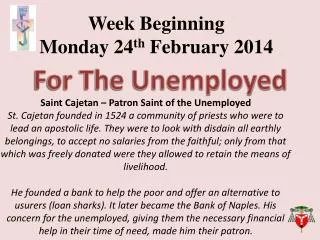 Week Beginning Monday 24 th February 2014