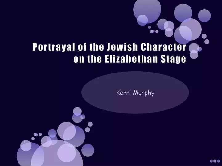 portrayal of the jewish character on the elizabethan stage