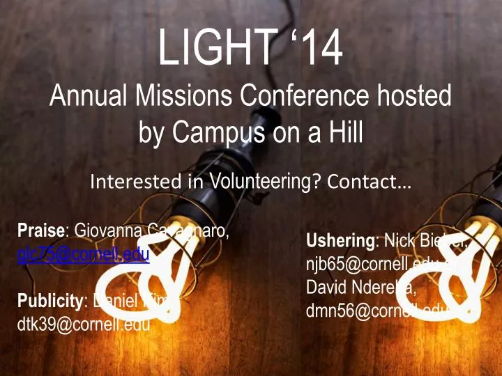 light 14 annual missions conference hosted by campus on a hill
