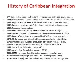 History of Caribbean Integration