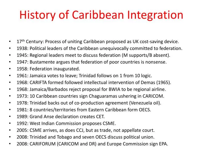 history of caribbean integration