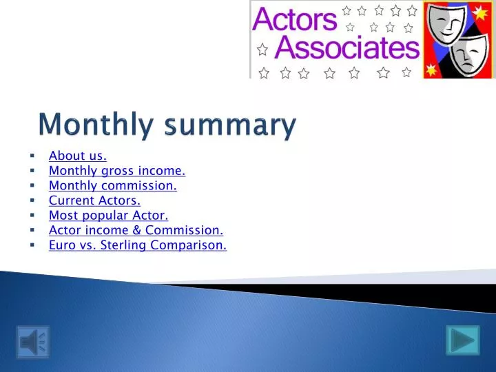 monthly summary