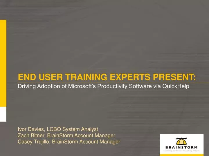 end user training experts present