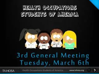 3rd General Meeting Tuesday, March 6th