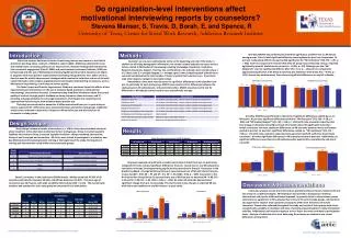 Do organization-level interventions affect motivational interviewing reports by counselors?
