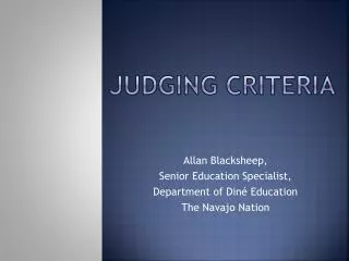 JUDGING CRITERIA