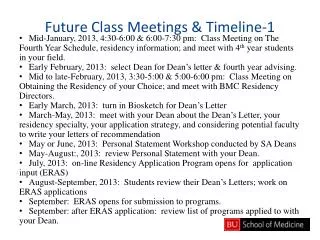Future Class Meetings &amp; Timeline-1