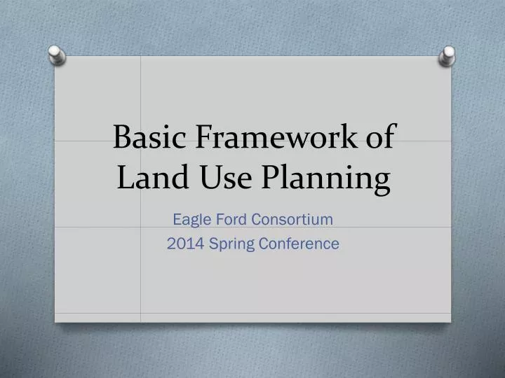 basic framework of land use planning